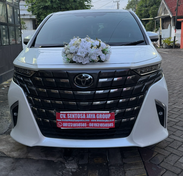sewa alphard hev putih surabaya, sewa mobil pengantin alphard hev putih surabaya