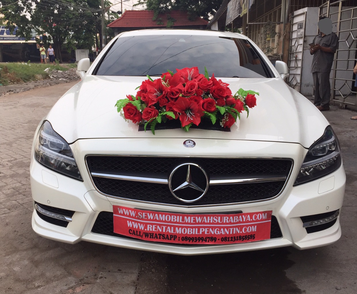 sewa mercy cls class surabaya, sewa mobil pengantin mercy cls class wedding car surabaya